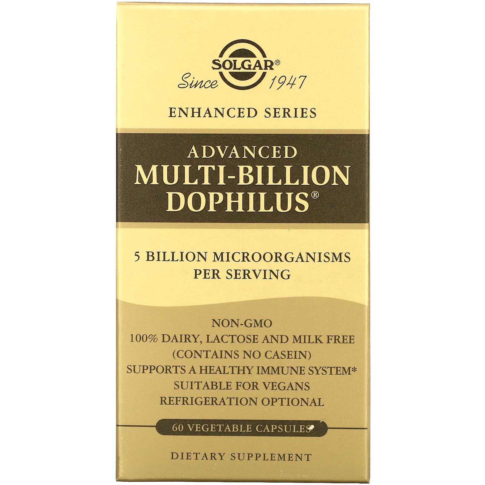 Solgar, Advanced Multi-Billion Dophilus, 60 Vegetable Capsules UPC 033984000391 | HiLife Vitamins